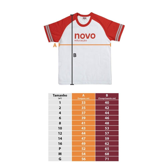 CAMISETA CURTA MASCULINA BRANCA COLEGIO NOVO