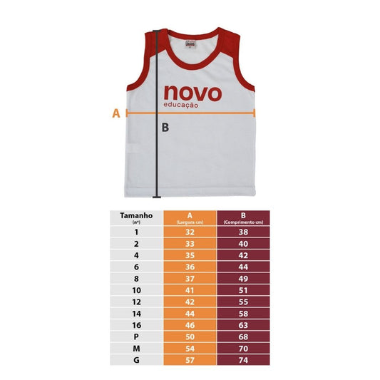 CAMISETA REGATA BRANCA COLEGIO NOVO