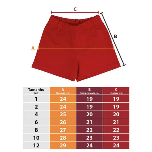 SHORT PARA VESTIDO INFANTIL/FUNDAMENTAL