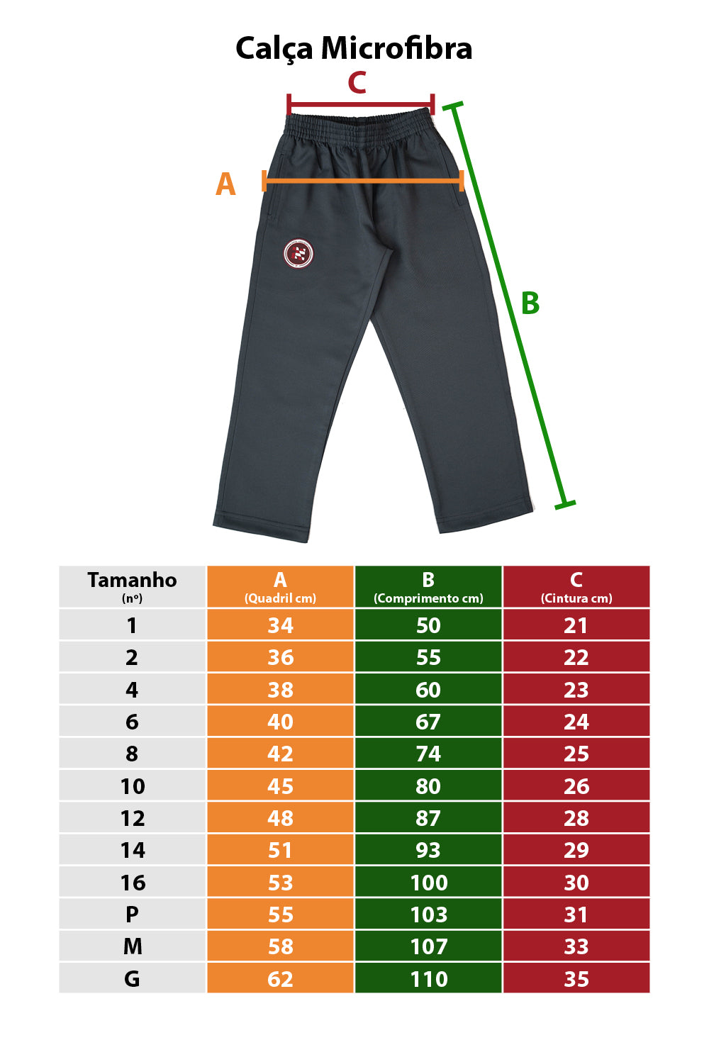 CALÇA MICROFIBRA COLEGIO NOVO EDUCAÇÃO