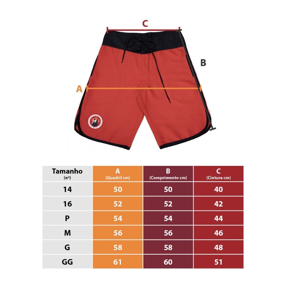 BERMUDA MICROFIBRA SURFWEAR VERMELHA HIGH SCHOOL