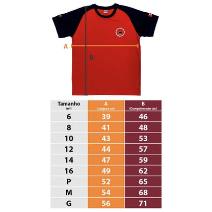 CAMISETA CURTA MASCULINA VERMELHA FUNDAMENTAL