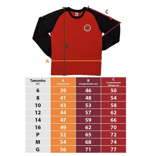CAMISETA LONGA MASCULINA VERMELHA FUNDAMENTAL