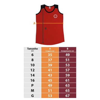 CAMISETA REGATA FEMININA VERMELHA FUNDAMENTAL