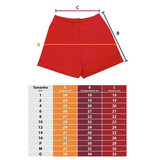 SHORT PARA VESTIDO INFANTIL/FUNDAMENTAL